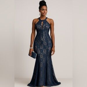 Nightway sz 10 blue long formal dress